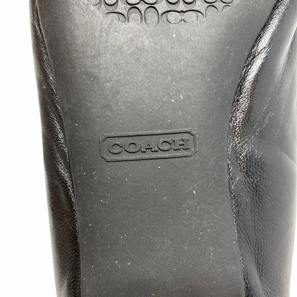 Coach Leona Black Leather Slip On Flats Shoes 6.5 - Picture 7 of 9